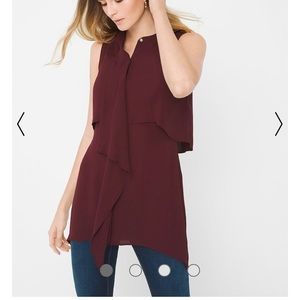 WHBM tunic top burgundy good condition XXS